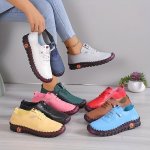 Women's Solid Color Casual Sneakers Slip On Soft Sole Platform Low-top Shoes Lightweight Non-slip Daily Shoes For Koningsdag kin