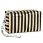 Square Rose Gold And Black Stripe Cosmetic Bag