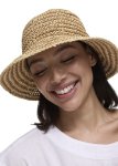 Striped Packable Straw Bucket Hat