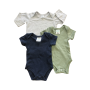 0-3M Blue Grey & Green 3PC Bodysuit Set - Cuddesome