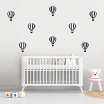 Hot Air Balloon Pattern - Black