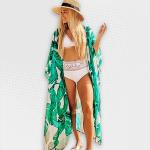 Women's Green And White Fern Beach Cover-up