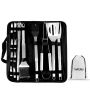 20 Pieces Stainless Steel Braai & Grill Tool Set With Case