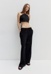 Linen-blend Trousers - Black