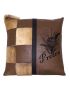 LS-AFP103 Full Grain Leather With Check Springbok Hide Cushion Cover