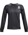 Men's Ua Recover Crew Long Sleeve - Black Full HEATHER-001 Md