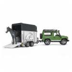 Bruder Toys Bruder Land Rover Defender Station Wagon With Trailer & Horse