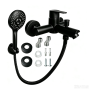 Matte Black Wall-mounted Bath Mixer Tap With Hand Shower And Tub Spout Set