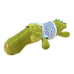 Plush Soft Toy 30CM - Green Crocodile Blue Striped Shirt