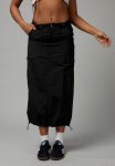Utility Toggle Midi Skirt - Black