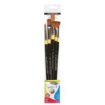 Daler Rowney System 3 - 501 Acrylic Paint Brush Wallet Set 5 Pack