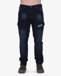 Soviet Mens Portela Pocket Cargo Jeans In Blue Black - Blue Black 40