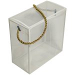 White Lined Clear Plastic Box 7 X 14CM