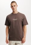 Cotton On Box Fit Easy T-Shirt - Washed Chocolate beckley Monochrome