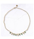 Goldair Gold Chain Heart Necklace - Green Free