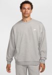 Nike Club Fleece Oversized French Terry Crew - Dk Grey Heather smoke