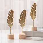 1PC Iron Decoration Craft Creative Feather leaf Design Home Decoration Eid Al-adha Mubarak