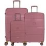 BG Berlin Zip2 3-Piece Set (55 69 81CM) Pink With Free Large Luggage Glove