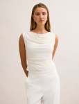 Ada Drape Cowl Back Top - 16 Cream