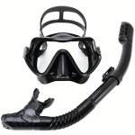 Snorkeling Large Frame Diving Goggles Breathing Tube Set For Men And Women Waterproof Anti-fog Silicone Snorkeling Mask
