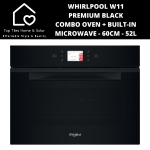 Whirlpool W11 - Premium Black Combo Oven + Built-in Microwave - 60CM - 52L