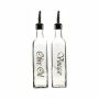 Oil & Vinegar 500ML 2PC Square Bottle With Gold Print And Pourers