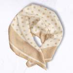 Polka Dot Print Silky Neckerchief - Beige Free