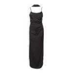 Black Satin Scarf Dress