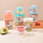 2PCS Portable Breakfast Salad Cups With Fork & Lid - Ideal For Yogurt Fruits & Vegetables - Perfect For School Office And Travel