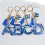1pc Elegant Delicate Fresh Gentle Blue Initial Keychain Y2K Butterfly Eye-Catching Letter Keychain For Bags Car Keys Decors Gift