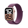 Apple Watch Series 10 46MM Rose Gold Aluminium Case With Plum Sport Loop Gps