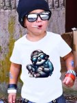 Boy's Summer Casual Short Sleeve T-Shirt - 'just A Boy Who Loves His Mama' Print Cool Comfy Versatile Tee Gift