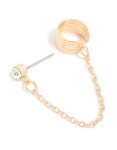 Goldair Gold Diamante & Chain Stud Earring