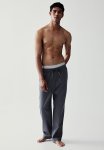 Relaxed Fit Poplin Trousers - Dark Grey Checked
