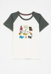 PoP Candy Colour Block Reglan Tee - Grey & White