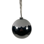 Xmas Ball With Snow 15CM - Silver