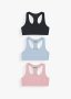 Cotton Rich Non-padded Racerback Bras 3 Pack