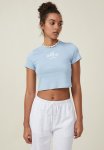 Cotton On Micro Fit Rib Graphic Tee - Vacation Estate seaside Blue