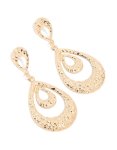 Goldair Gold Textured Molten Open Layered Teardrop Earrings
