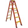Fibreglass Double Sided Step Ladder Industrial Heavy Duty 6 Step 1.8M