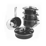 10 Piece Carbon Cookware Set Black