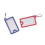 Plastic Key Ring Tag Holders Square Assorted Colours 2PC