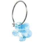 Blomdahl Titanium Earrings Swarovski Crystals Flower Aquamarine