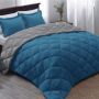 Acesa Quality Reversible Comforter Set 5 Piece - Blue/charcoal