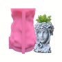 1PC Handmade Woman For Head Shaped Flower Pot Uv Epoxy Mold Pen Holder Candle Holder Cement Pot Planter Resin Silicone Mould