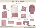 Cot Duvet Bedding Dusty Pinks Leaf Print Set
