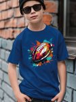 Colorful Football Print T-shirt- Engaging Visuals Casual Short Sleeve T-shirts For Boys - Cool Lightweight And Comfy Summer Clot