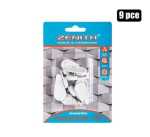 Zenith Picture-hook+pin Wht 9PCE Asstd