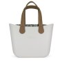 Fenn Original Collection White Pattern 49 Inner Gold Zip Light Tan Woven Handle - Ys Travel Bags
