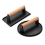 Smashing Burger Press Set Cast Iron Round And Rectangle - 2 Kit